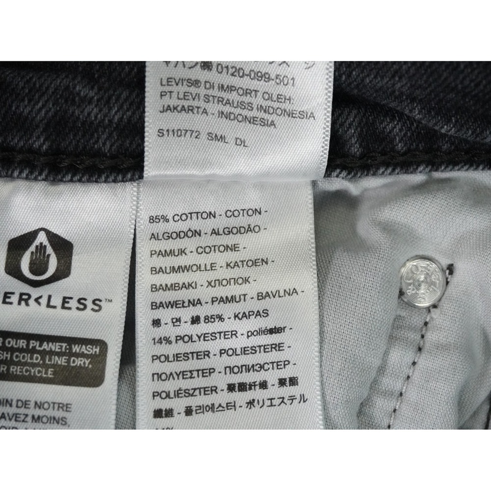 Levis Jeans Womens 27 Fits 25x24.5 Wedgie‎ Straight Denim Stretch Mid Rise Black - Picture 9 of 13